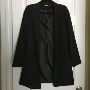 Cute Long Black Blazer for Women